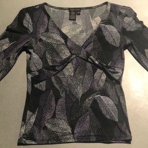 BCBG Max Azria Printed  pleated top.